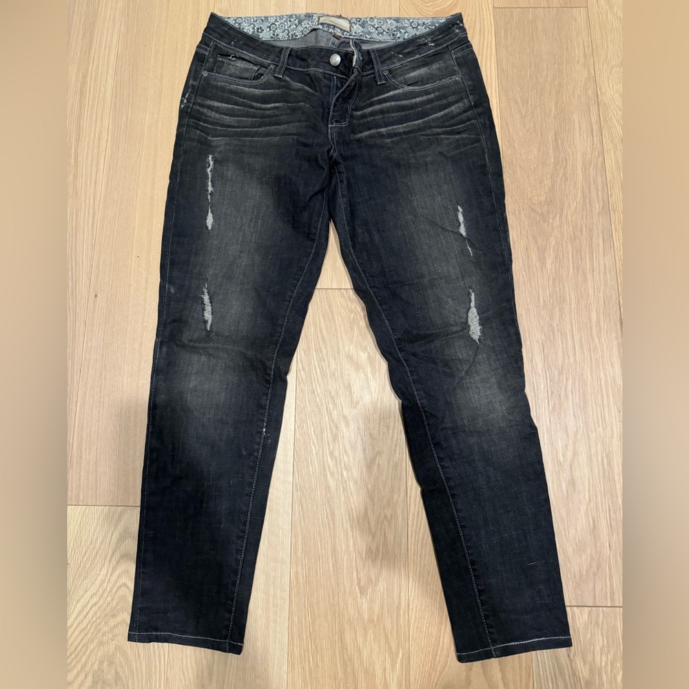 Paige Jeans Dark Gray Distressed Skinny Size 31